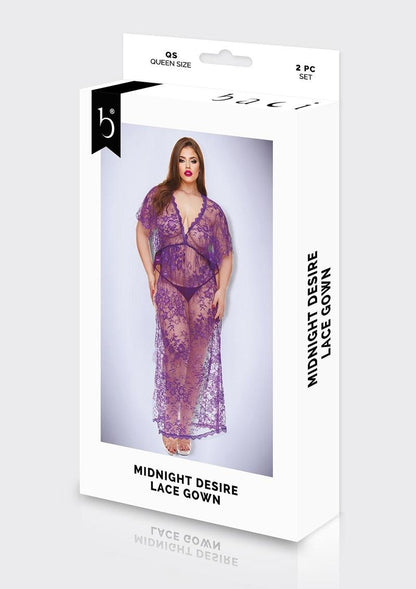 Midnight Desire Lace Gown-Purple-Q