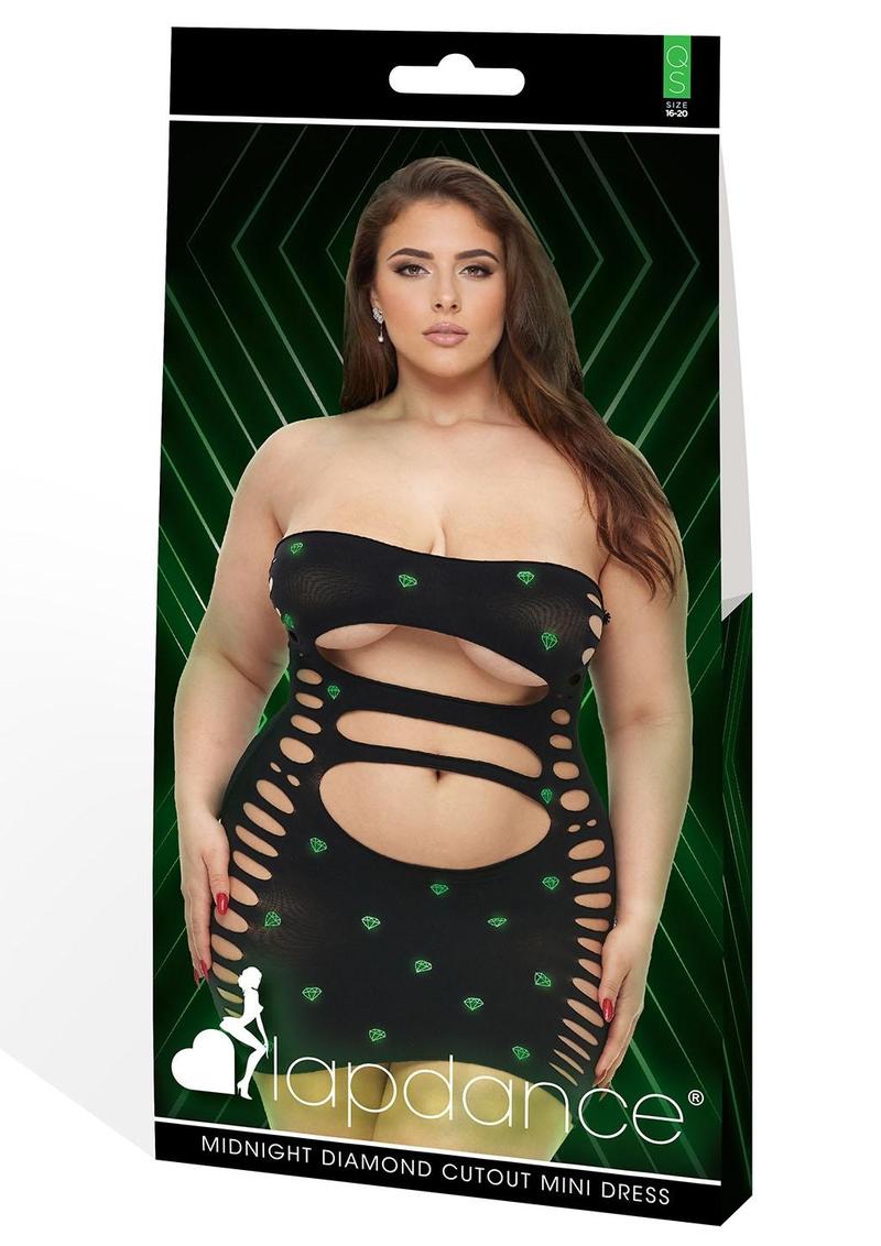 Midnight Diamond Cutout Mini Dress-Glow In The Dark-Q