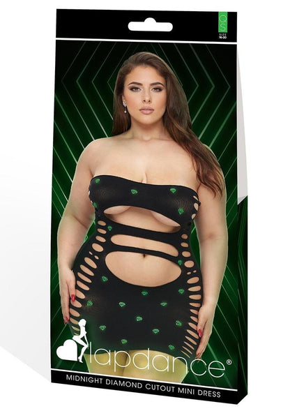 Midnight Diamond Cutout Mini Dress-Glow In The Dark-Q