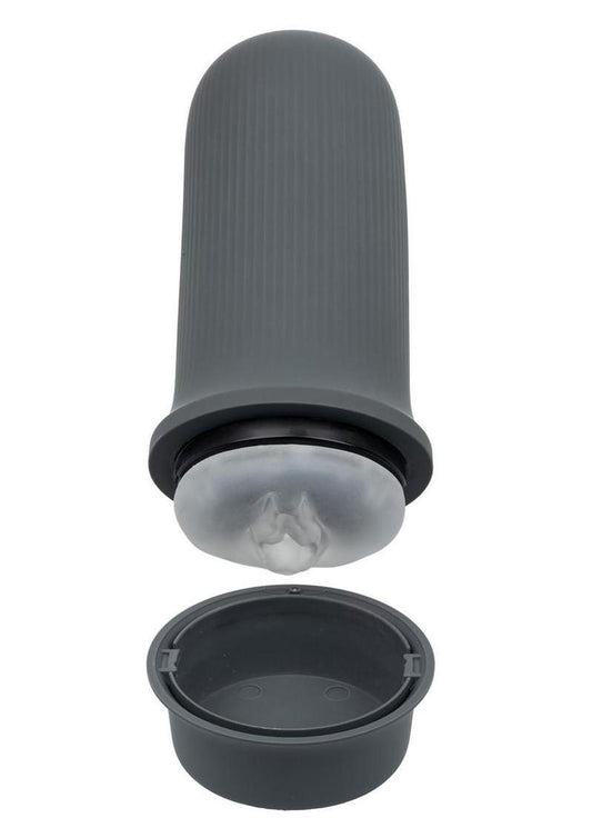 Milk Master Grip-N-Stroke Pussy Rechargeable Silicone Masturbator - Black