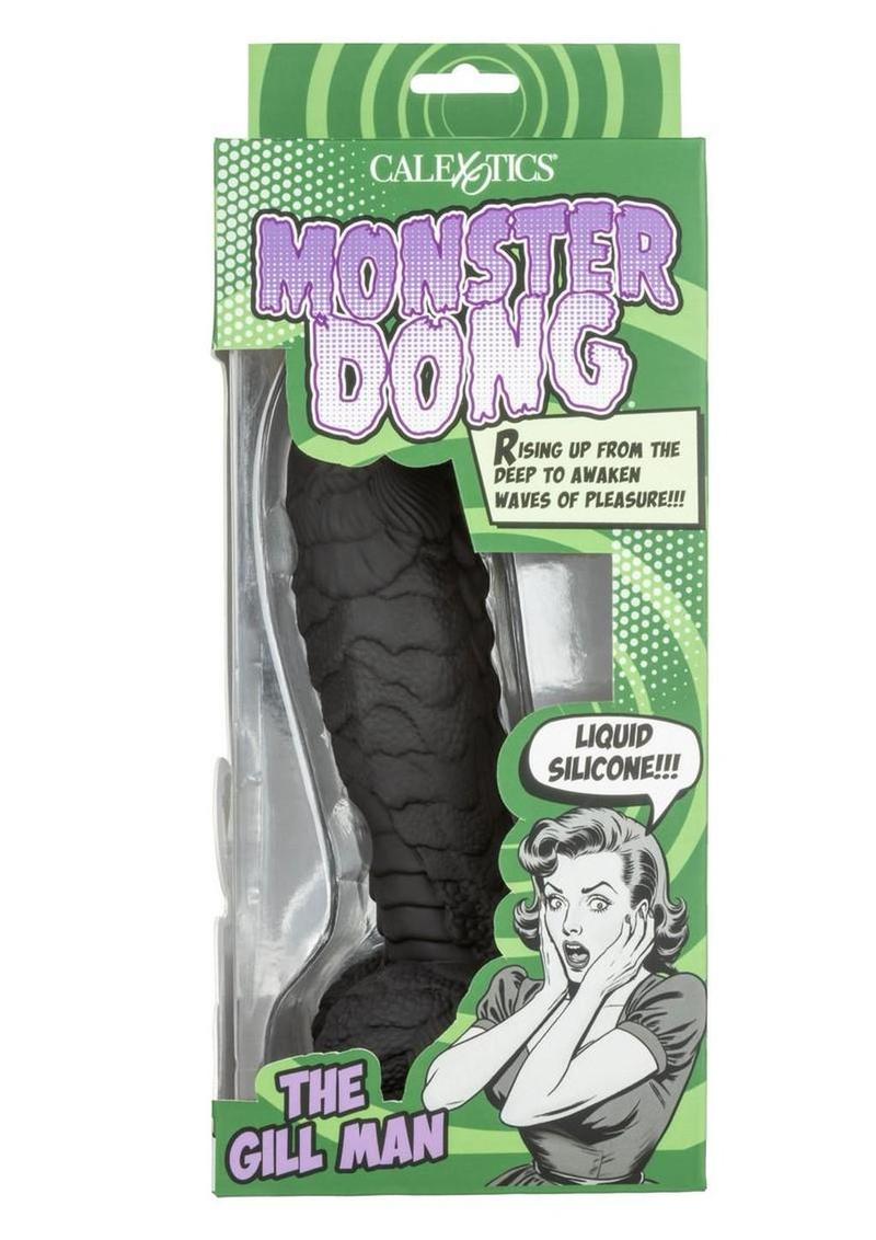 Monster Dong The Gill Man Silicone Dildo - Black - 7.25in