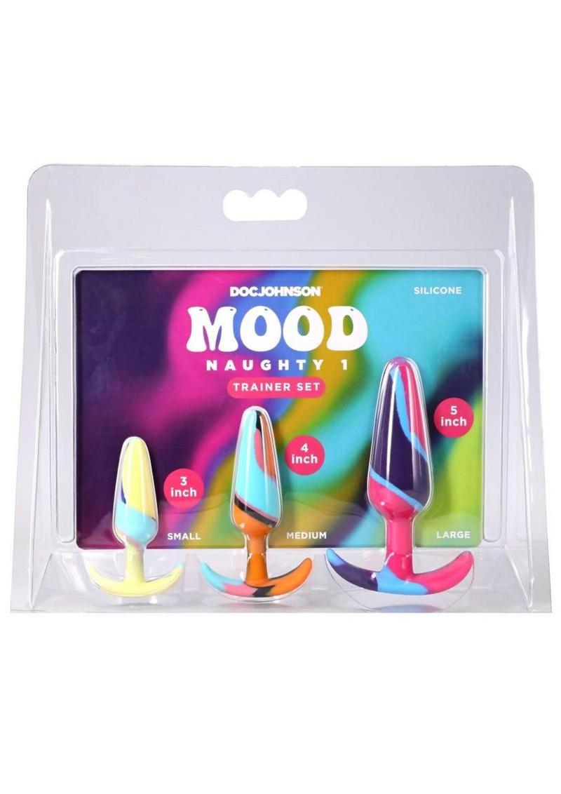 Mood Naughty 1 Kaleidoscope Trainer Silicone Anal Plug - Multicolor - 3 Piece Set