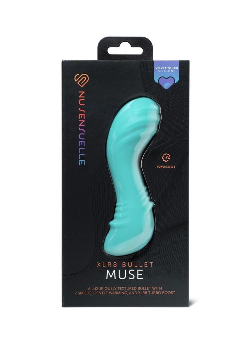 Nu Sensuelle Muse Xlr8 Rechargeable Silicone Bullet with Heat - Blue