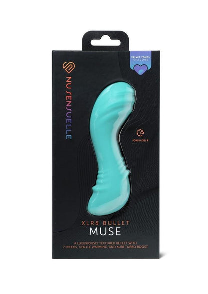 Nu Sensuelle Muse Xlr8 Rechargeable Silicone Bullet with Heat - Blue