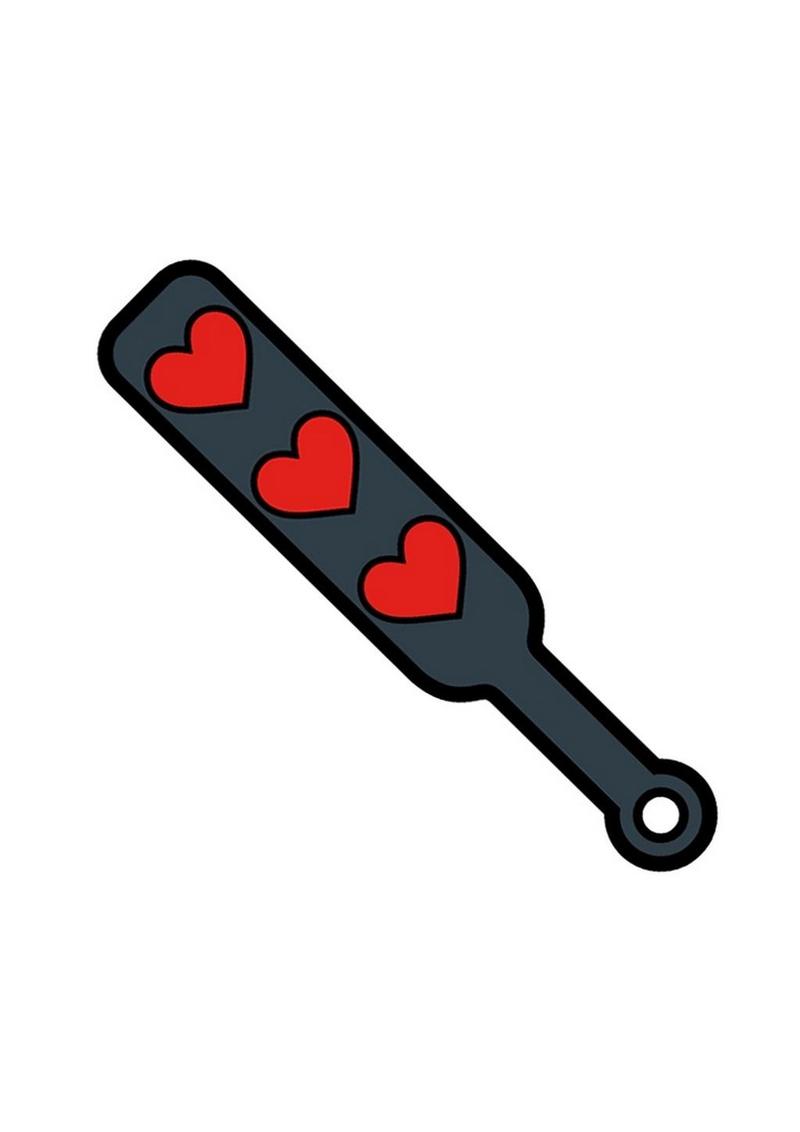 Paddle Hearts Enamel Pin - Grey/Red