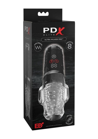 Pdx Elite Ultra Milker Pro Rechargeable Masturbator - Black/Clear