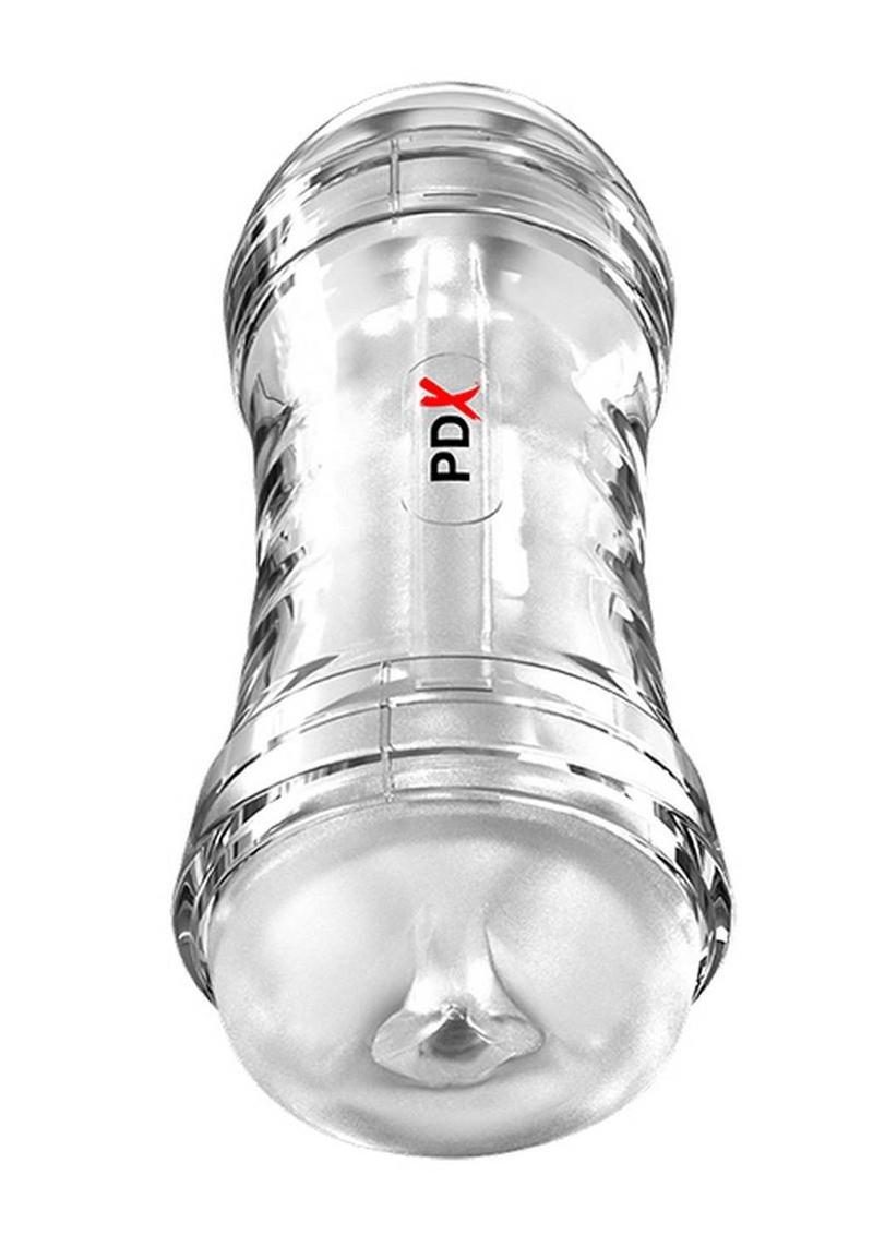 Pdx Extreme Wet Pussies Super Flip-A-Pussy Over Self-Lubricating Stroker - Pussy/Ass - Clear/Frost