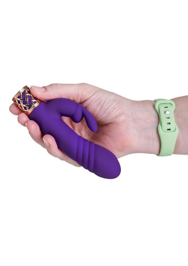 Pillow Talk Secrets Sensual Rechargeable Silicone Dual Thrusting Rabbit Wand