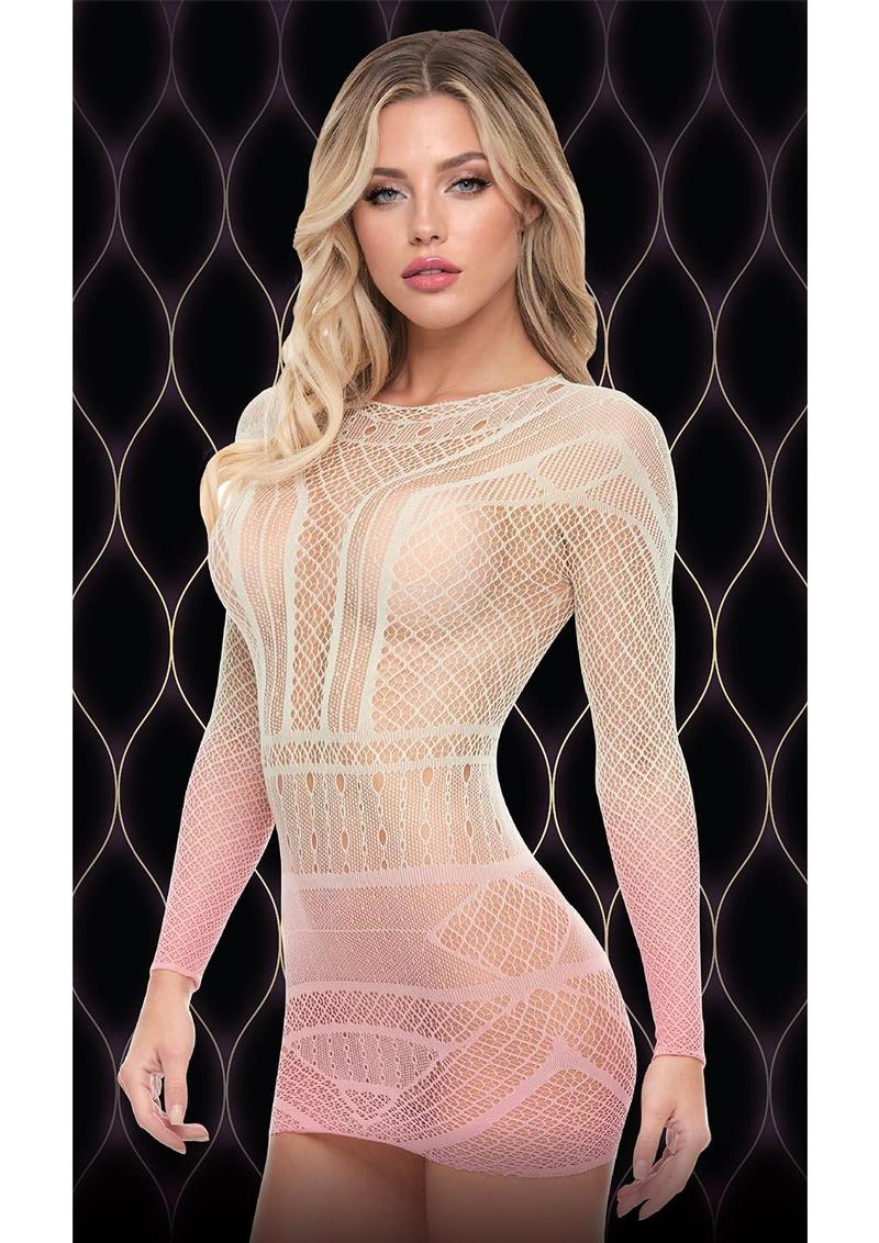 Pink Dusk Log Sleeve Mini Dress - Pink - One Size