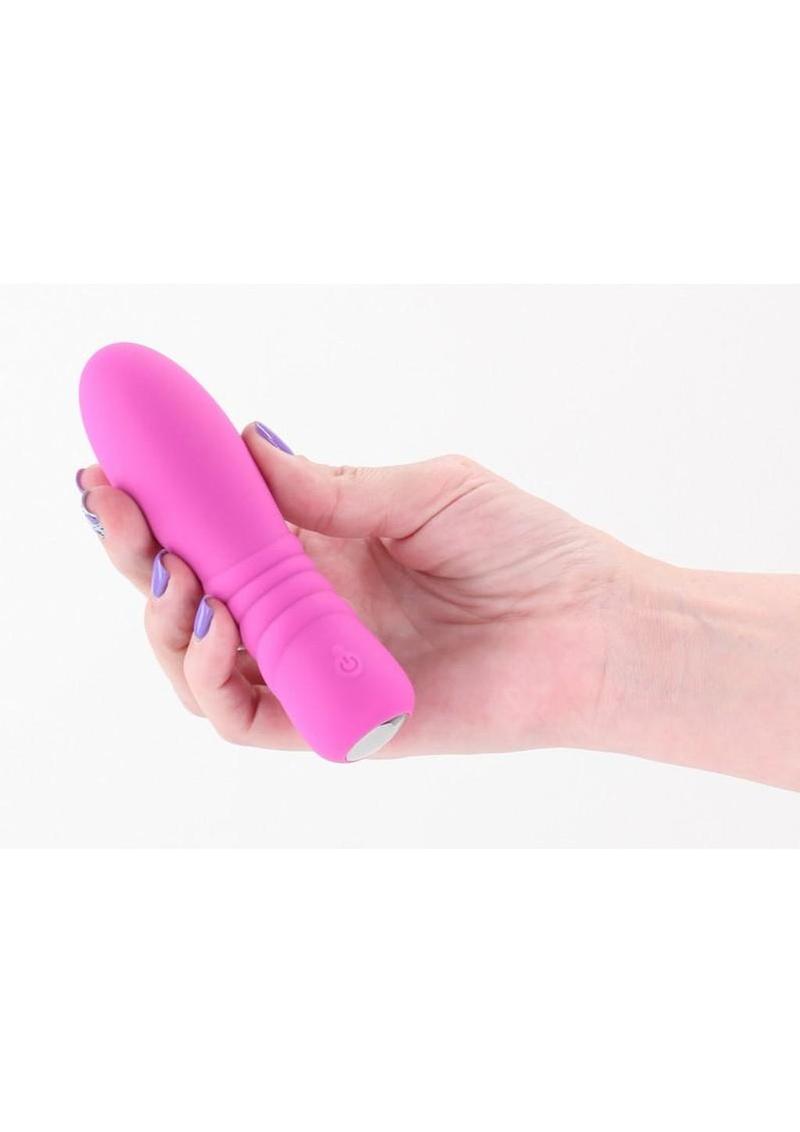 Pretty In Pink Blush Compact Rechargeable Silicone Light Up Vibrator