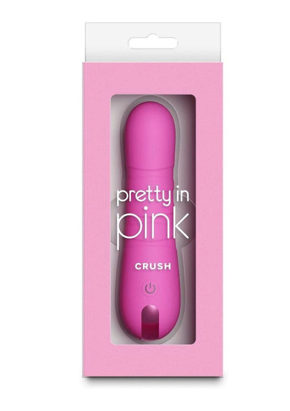 Pretty In Pink Crush Rechargeable Silicone Compact Thrusting Vibrator - Pink