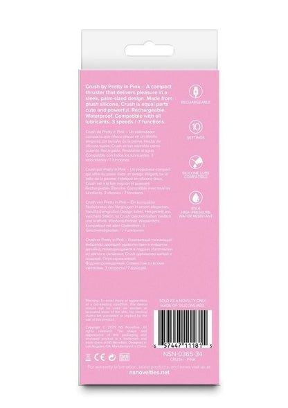 Pretty In Pink Crush Rechargeable Silicone Compact Thrusting Vibrator