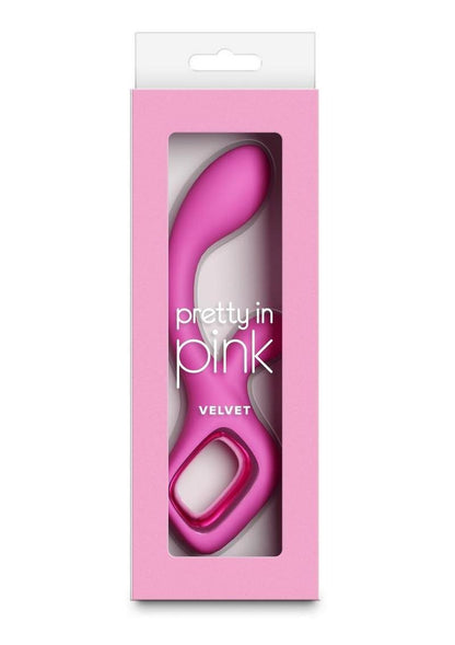 Pretty In Pink Velvet Rechargeable Silicone G-Spot Rabbit Vibrator - Pink