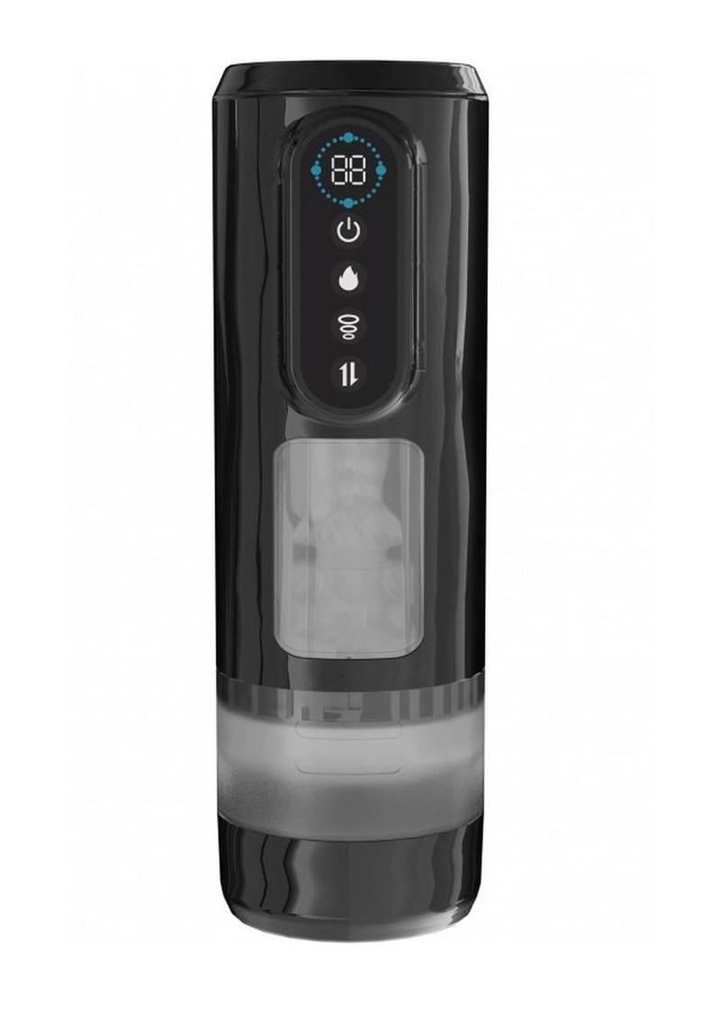 Pumped Sensurge Automatic Rechargeable Heating, Sucking, Thrusting, Vibrating Male Pump - Black