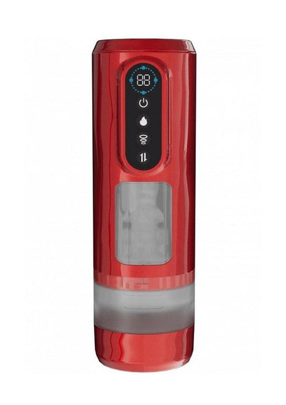 Pumped Sensurge Automatic Rechargeable Heating, Sucking, Thrusting, Vibrating Male Pump - Red