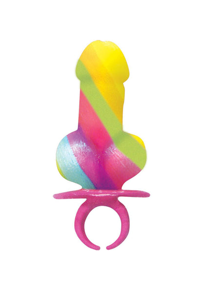 Rainbow Pecker Ring Pops - 12 Count