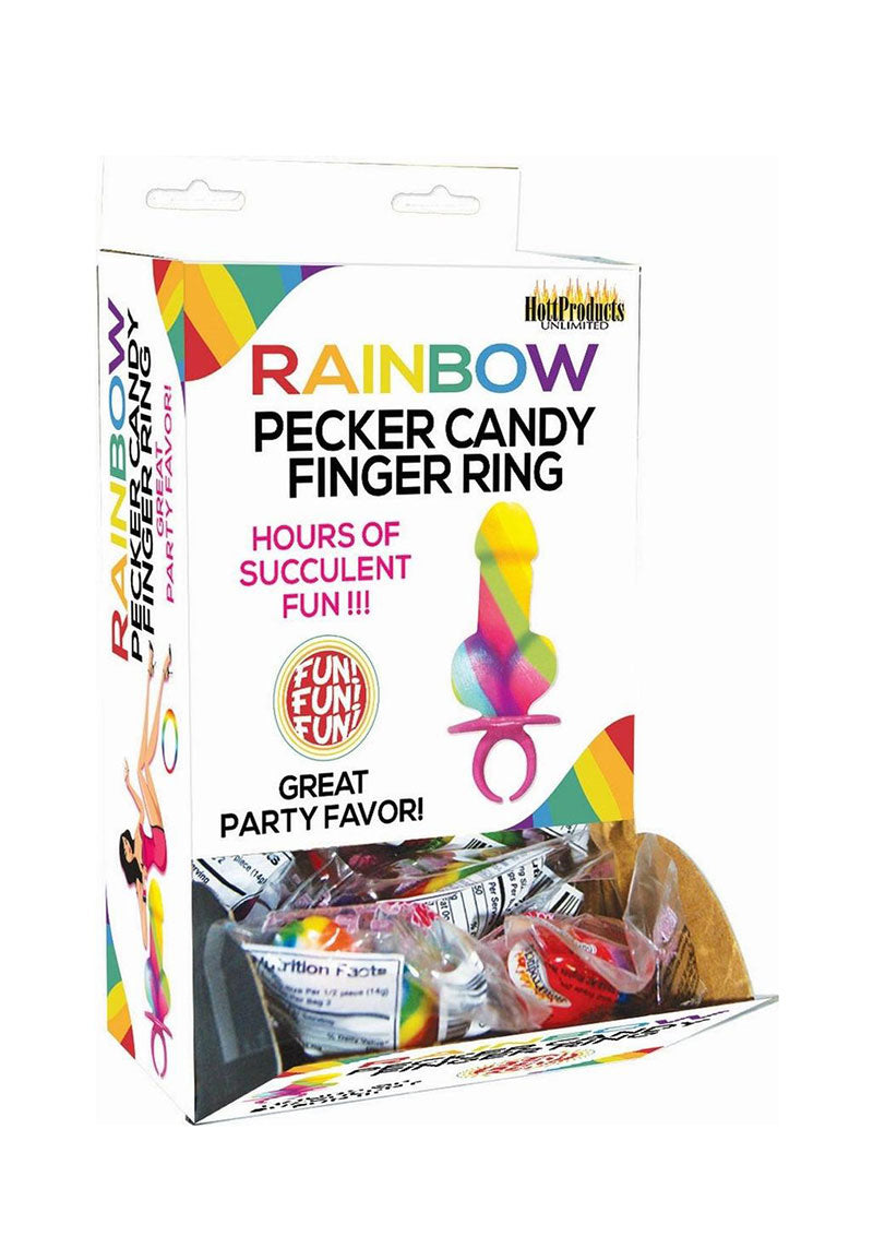 Rainbow Pecker Ring Pops - 12 Count