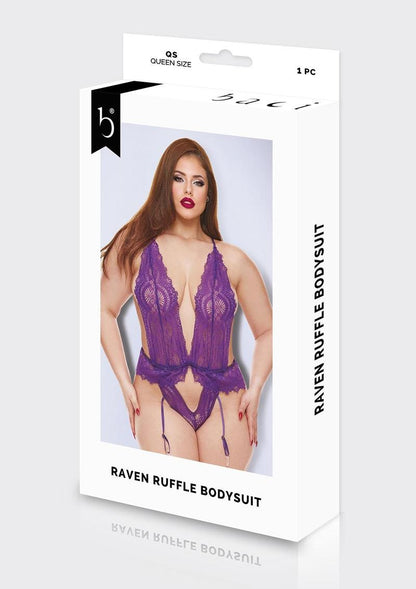 Raven Ruffle Bodysuit-Purple-Q