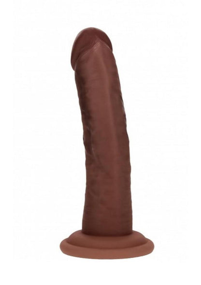Realrock Dual Layered Rechargeable Silicone Curved Realistic Vibrating Dildo with Suction Cup