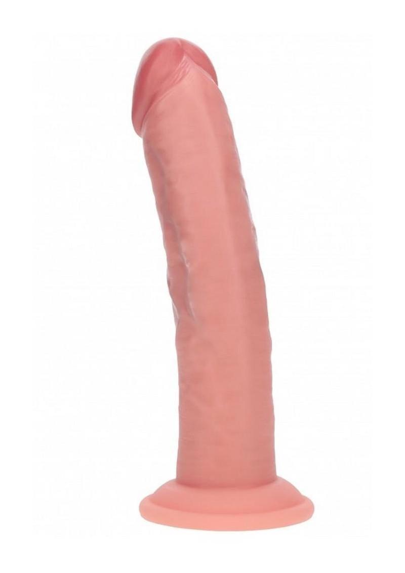 Realrock Dual Layered Rechargeable Silicone Curved Realistic Vibrating Dildo with Suction Cup