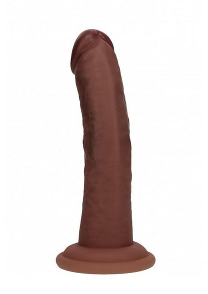 Realrock Dual Layered Silicone Curved Realistic Dildo with Suction Cup