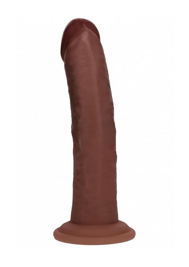 Realrock Dual Layered Silicone Curved Realistic Dildo with Suction Cup