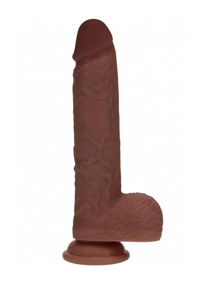 Realrock Dual Layered Silicone Realistic Vibrating Thrusting Dildo with Balls and Suction Cup
