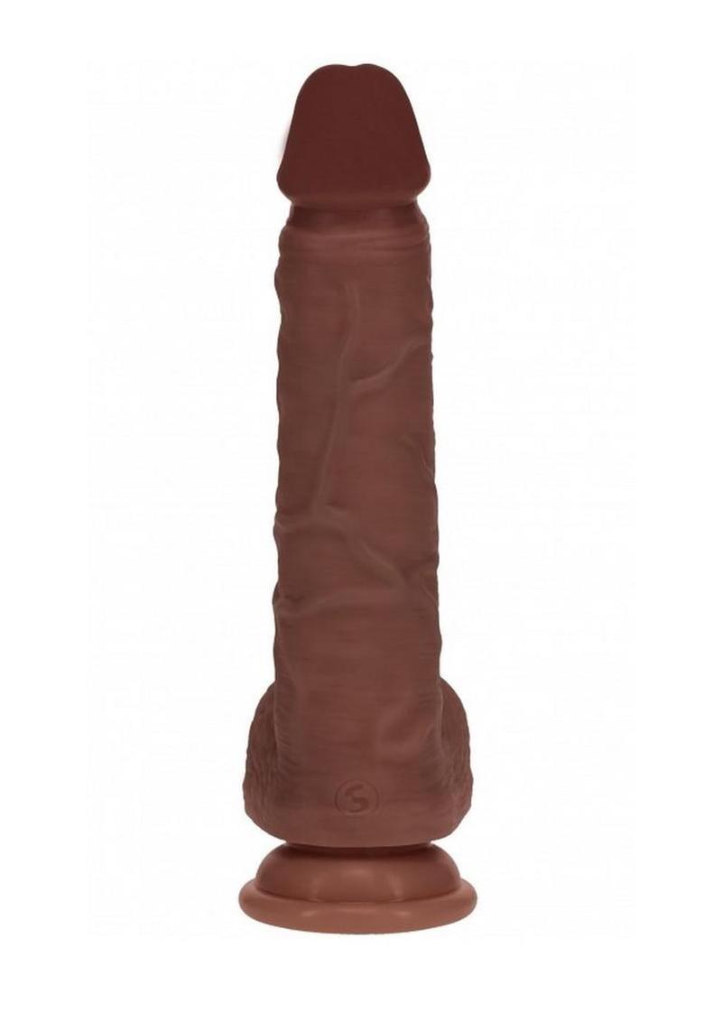 Realrock Dual Layered Silicone Realistic Vibrating Thrusting Dildo with Balls and Suction Cup
