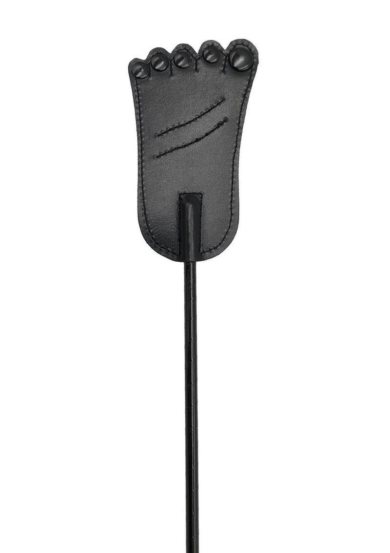 Rouge Foot Leather Riding Crop - Black