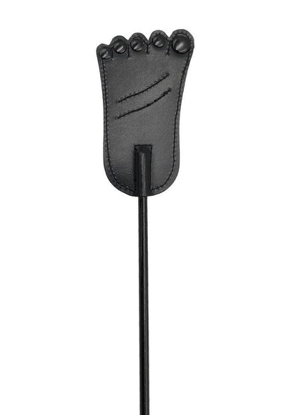 Rouge Foot Leather Riding Crop - Black