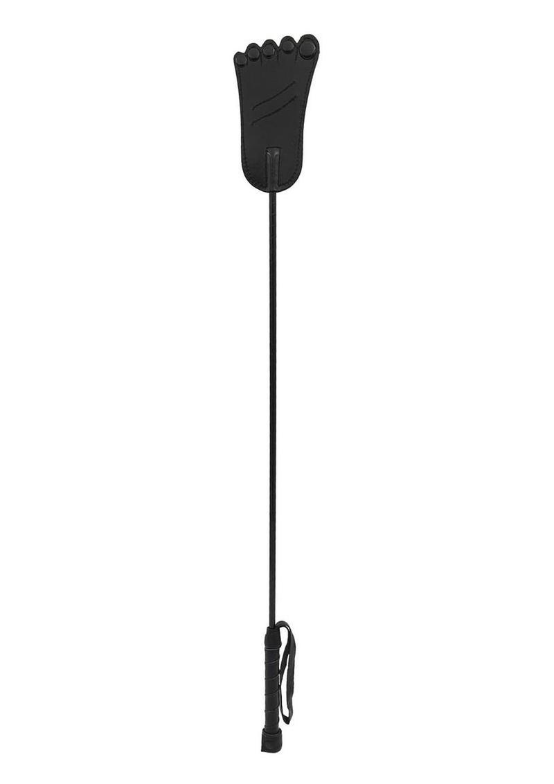 Rouge Foot Leather Riding Crop - Black