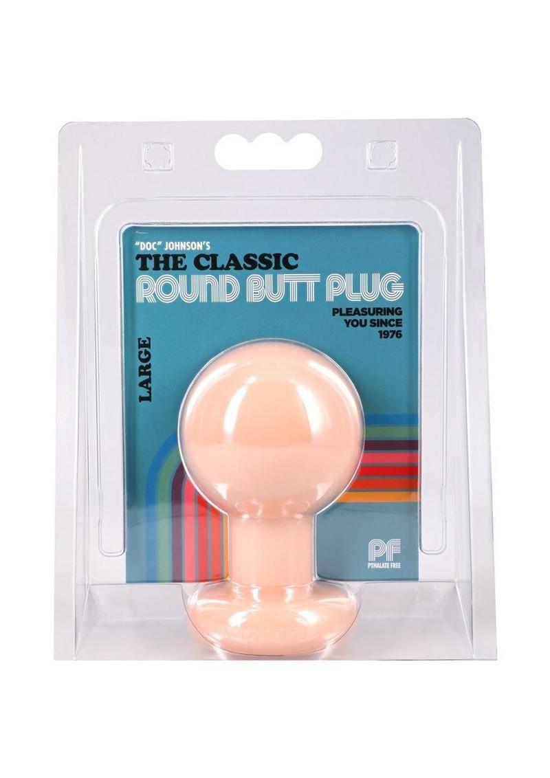 Round Butt Plug - Flesh - Large - 4 Inch
