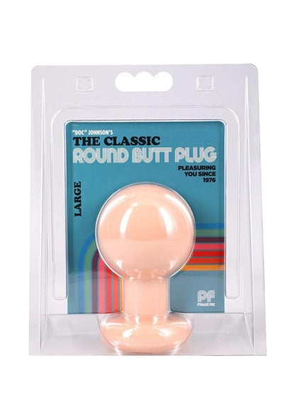 Round Butt Plug - Flesh - Large - 4 Inch