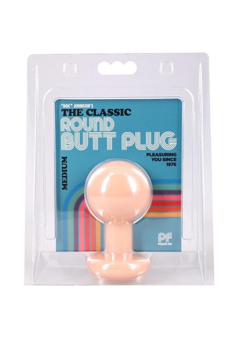 Round Butt Plug - Flesh - Medium - 3.5 Inch