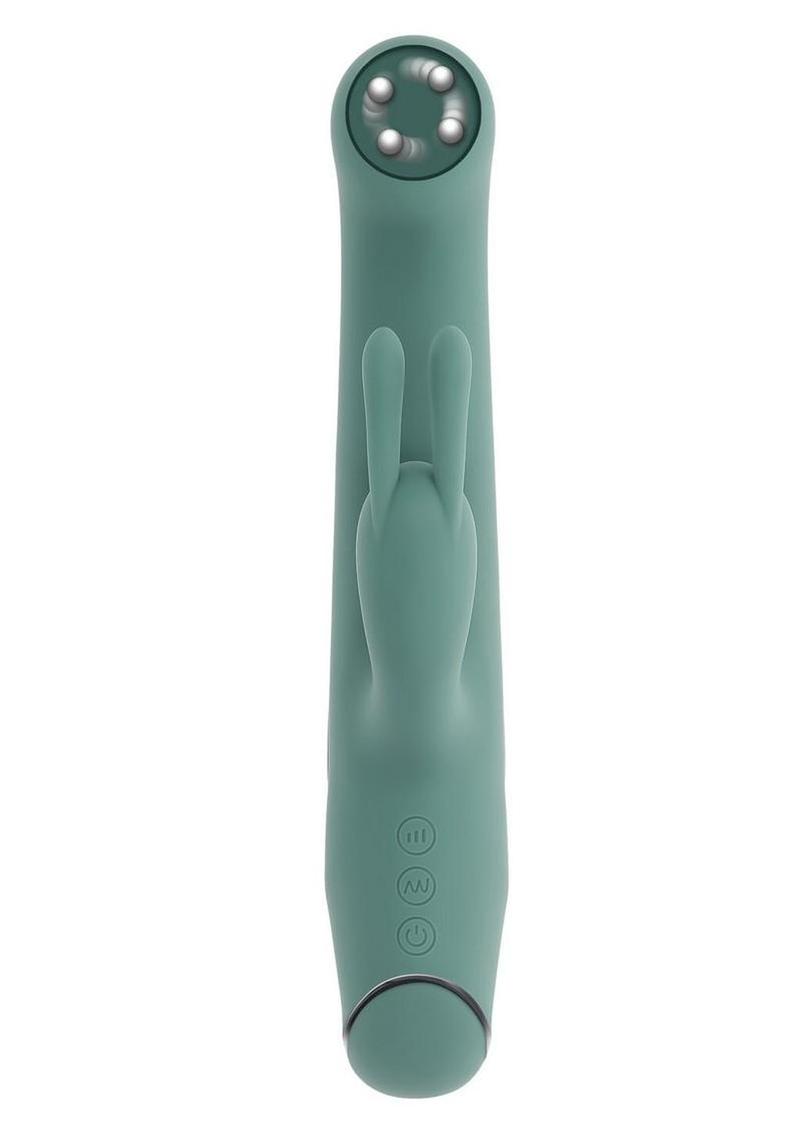 Satin Swirl Rechargeable Silicone Rabbit Vibrator with Clitoral Stimulator