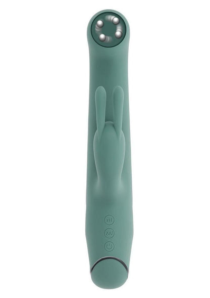 Satin Swirl Rechargeable Silicone Rabbit Vibrator with Clitoral Stimulator
