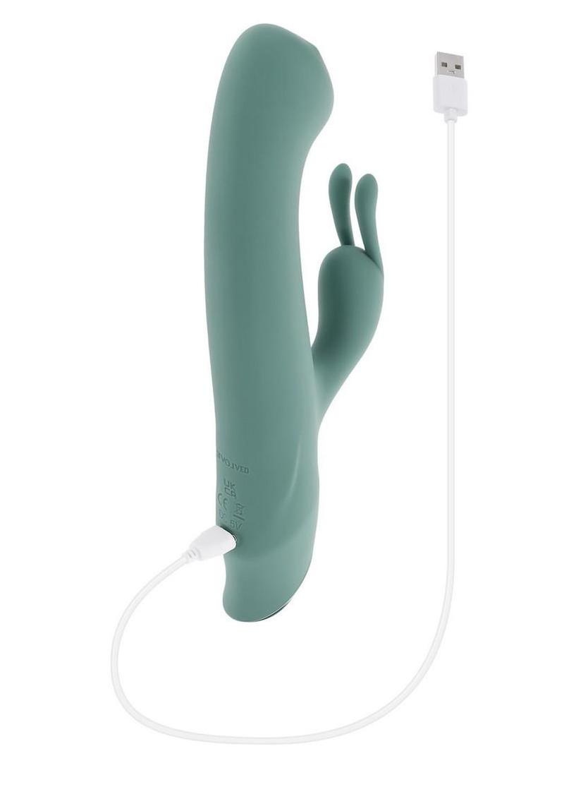 Satin Swirl Rechargeable Silicone Rabbit Vibrator with Clitoral Stimulator