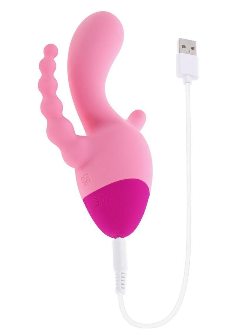 Selopa Game On Rechargeable Silicone Triple Stimulation Vibrator