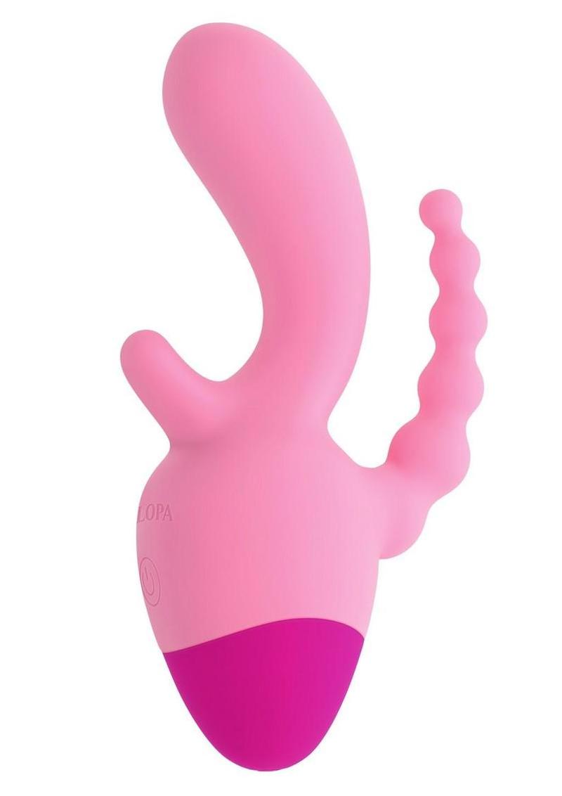 Selopa Game On Rechargeable Silicone Triple Stimulation Vibrator - Pink