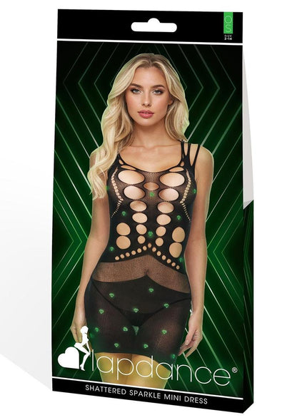 Shatered Sparkle Mini Dress-Glow In The Dark-Os