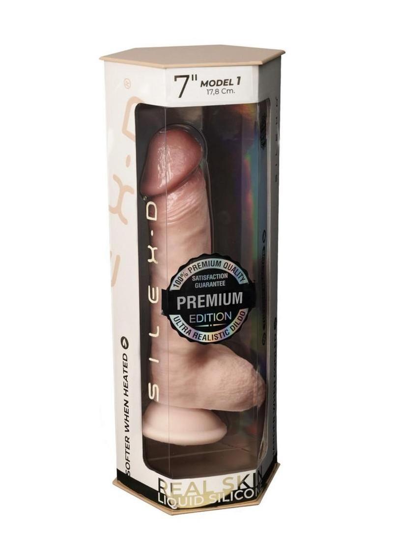 Silex-D Premium Real Skin Model 1 Silicone Dildo - Vanilla - 7in
