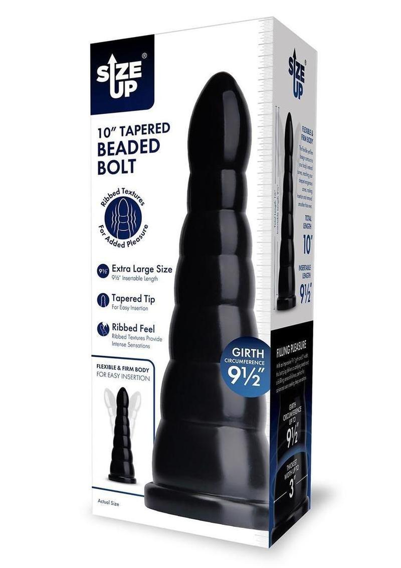 Size Up Tapered Beaded Bolt Plug - Black - 10in