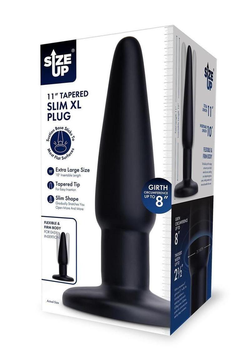 Size Up Tapered Slim XL Plug - Black - 11in