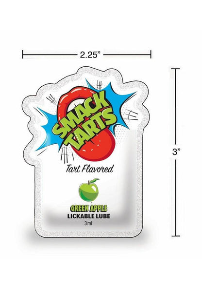 Smack Tarts Lickable Lube 3ml Pouch (Case Of 48) - Sour - Green Apple