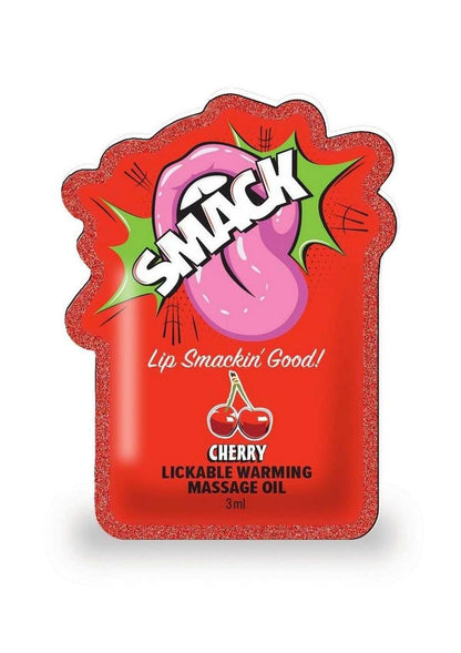 Smack Warming and Lickable Massage Oil 3ml Pouch (Case Of 48) - Cherry
