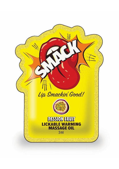 Smack Warming and Lickable Massage Oil 3ml Pouch (Case Of 48) - Passion Fruit