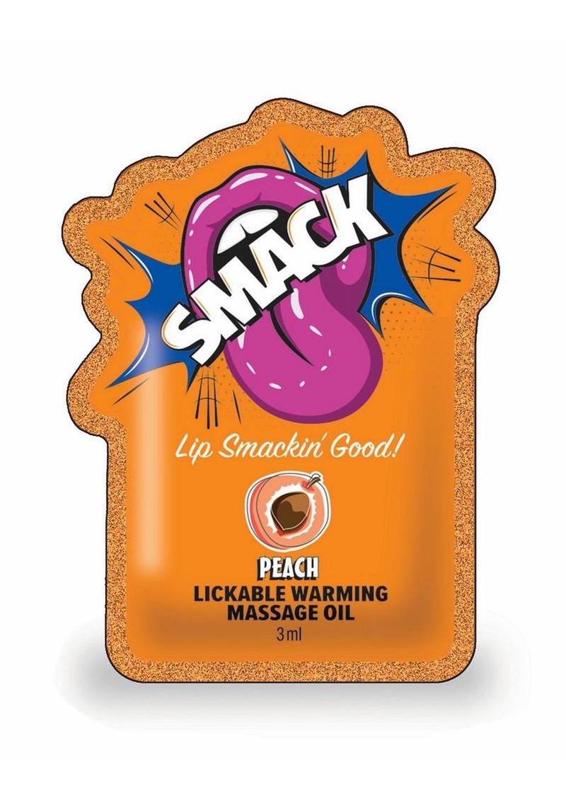 Smack Warming and Lickable Massage Oil 3ml Pouch (Case Of 48) - Peach