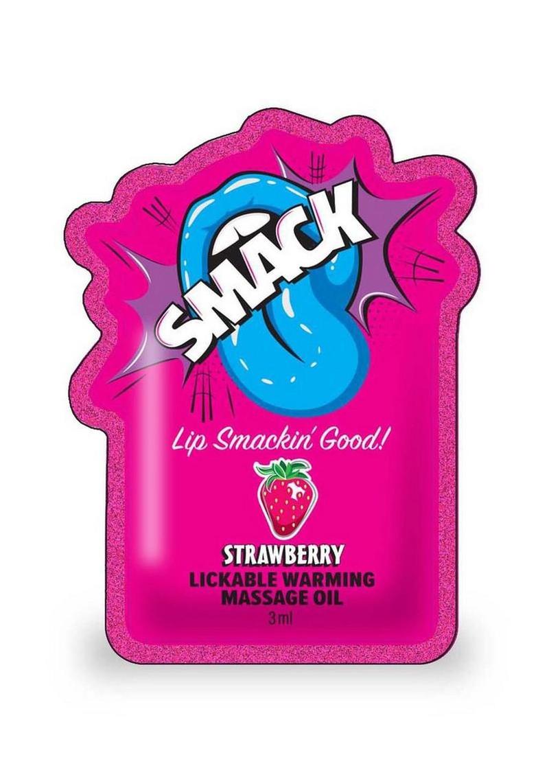 Smack Warming and Lickable Massage Oil 3ml Pouch (Case Of 48) - Strawberry