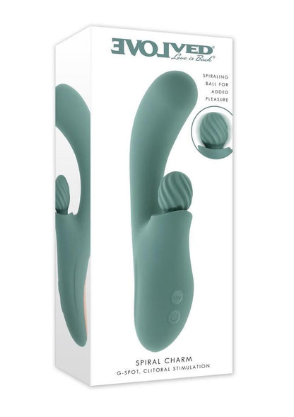 Spiral Charm Rechargeable Silicone Clitoral Stimulator - Green