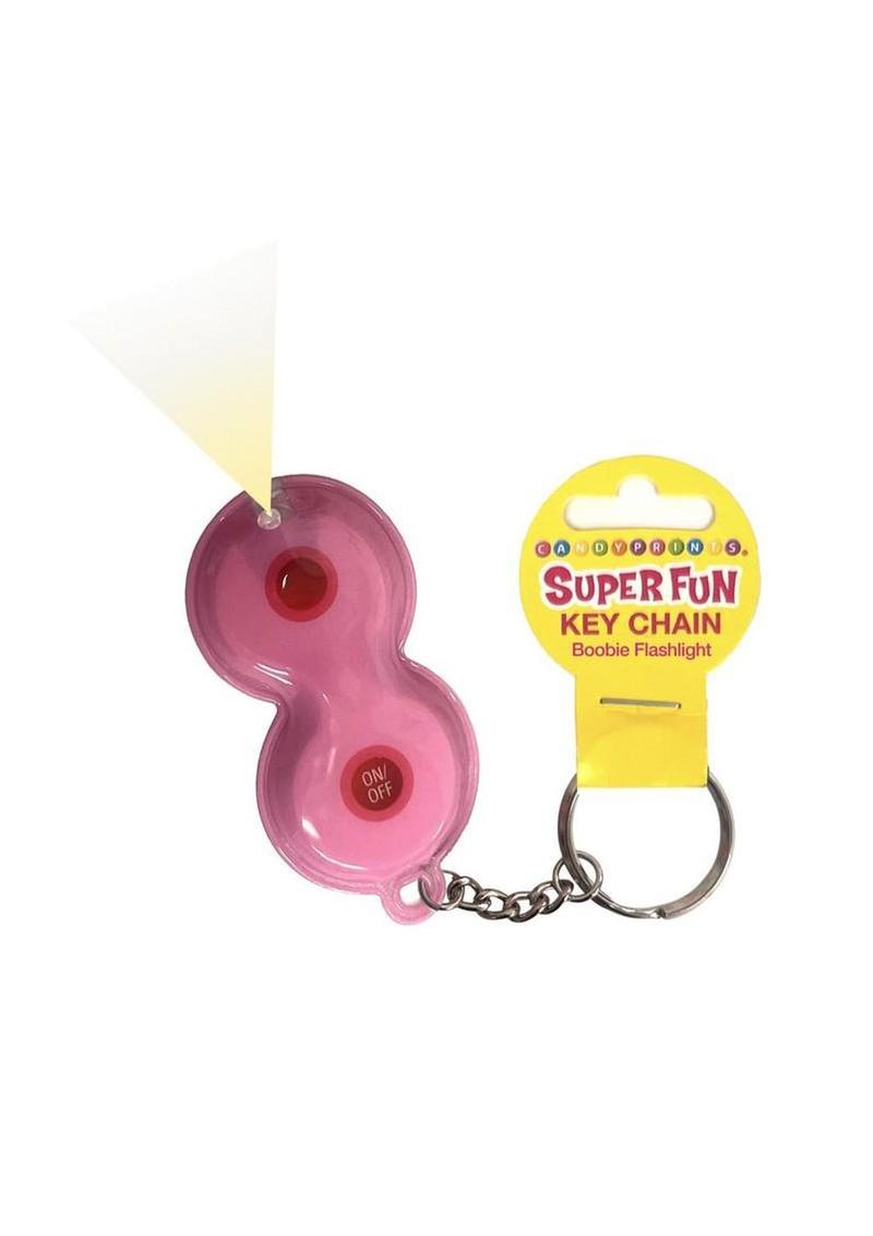 Super Fun Boobie Flashlight Key Chain - Pink